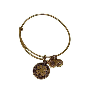 Alex and Ani Four Leaf Clover Gold Tone Bangle‎ Bracelet